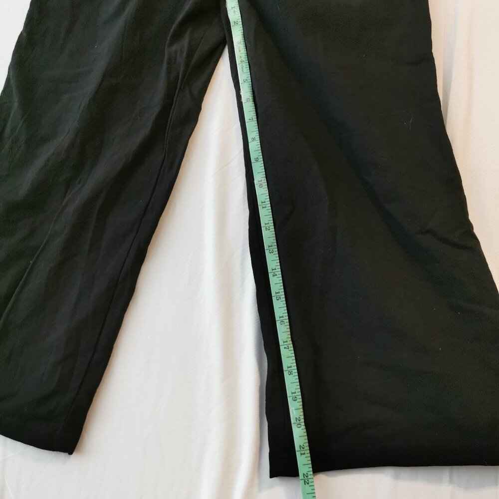 Womens Loose Cotton Capris Wide Leg Pants with Pockets (M ~BLACK) - Picture 9 of 10